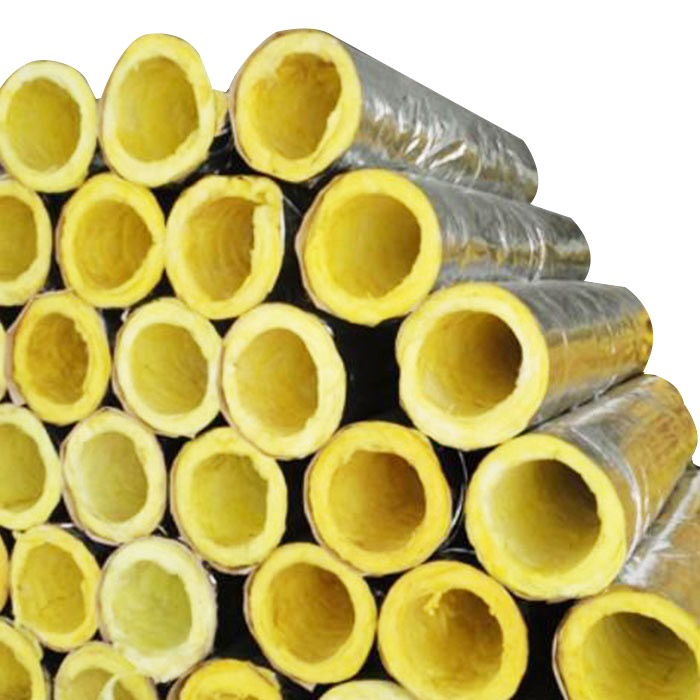Glass wool pipe faced with aluminum foil